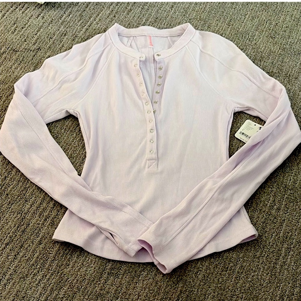 Free People Women's Lilac Long Sleeve Top